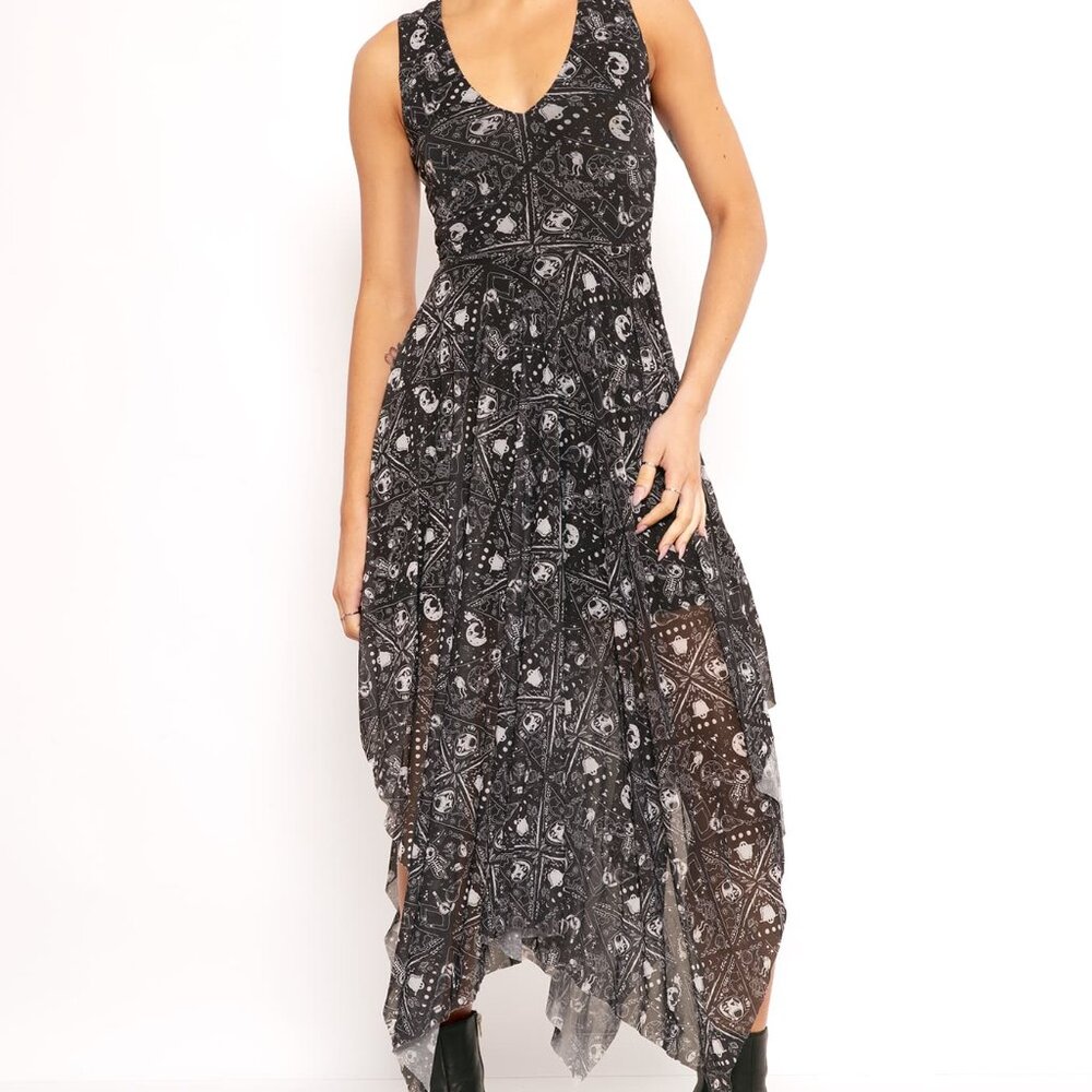 GRAVEYARD SMASH V NECK HANDKERCHIEF DRESS